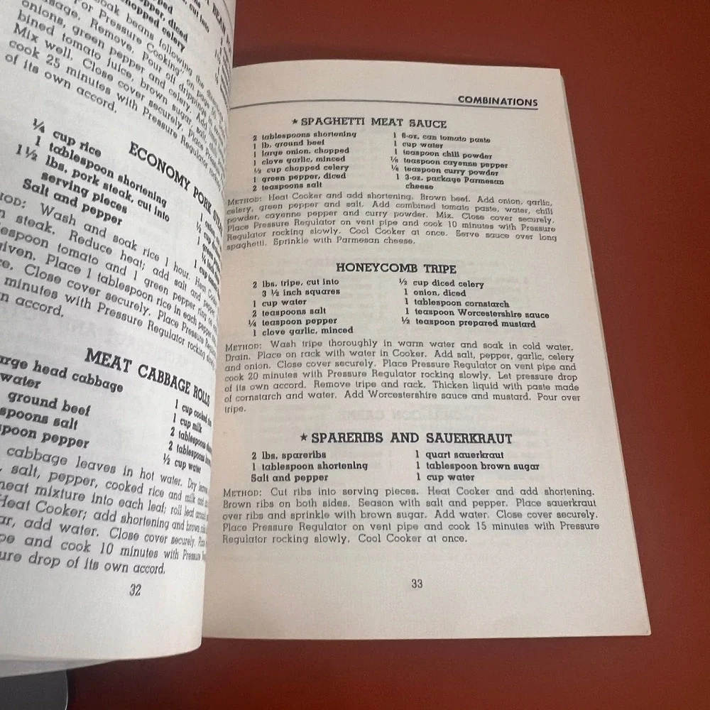 Vtg 1971 Presto Pressure Cooker Recipe and Instruction Book Time Tables 1970s